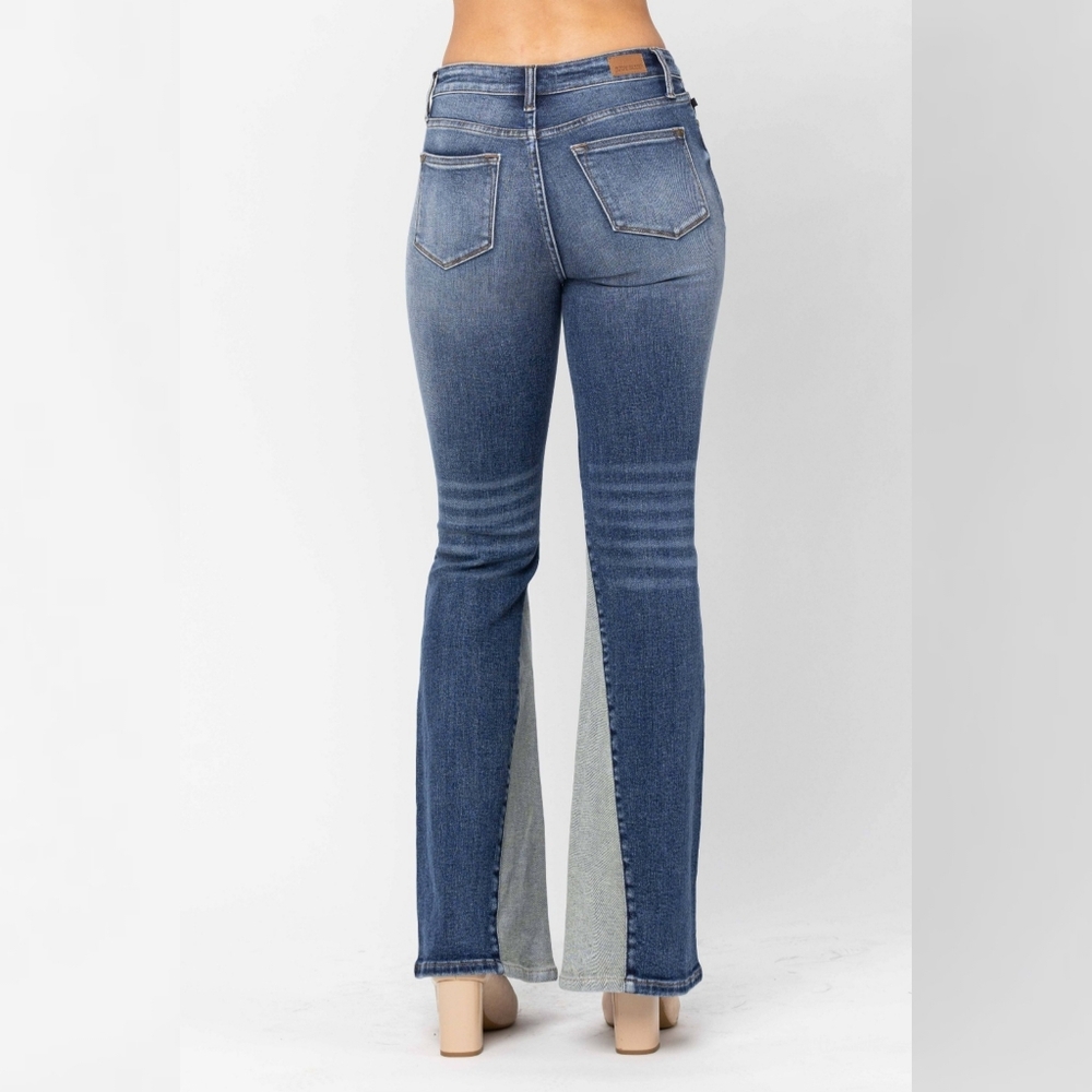 Judy Blue Light Denim‎ Insert Flare Jeans Medium Wash - Picture 4 of 5